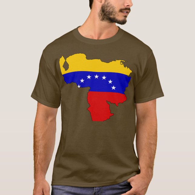Venezuela-Flaggenkarte T-Shirt (Vorderseite)