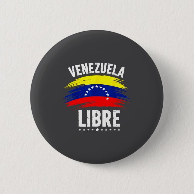 Venezuela Frei 2026 Venezuela Herz Flagge  Button (Vorderseite)