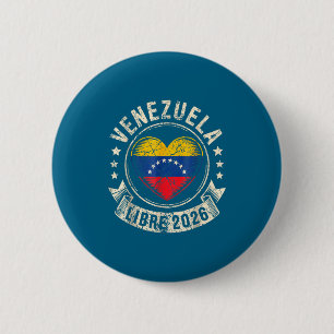 Venezuela Frei 2026 Venezuela Herz Flagge Button