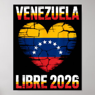 Venezuela Frei 2026 Venezuela Herz Flagge  Poster