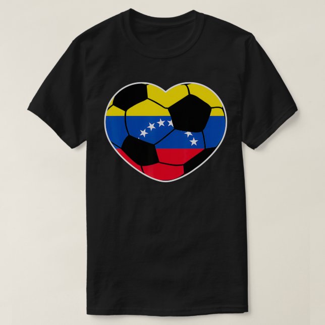 Venezuela Fußball Ball Heart Jersey Venezuelas Fuß T-Shirt (Design vorne)