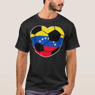 Venezuela Fußball Ball Heart Jersey Venezuelas Fuß T-Shirt