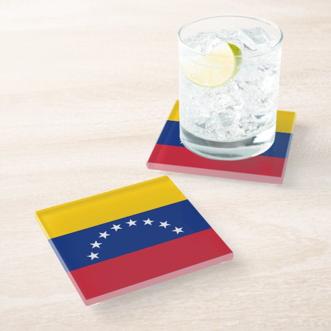 Venezuela Glasuntersetzer (Schrägansicht)