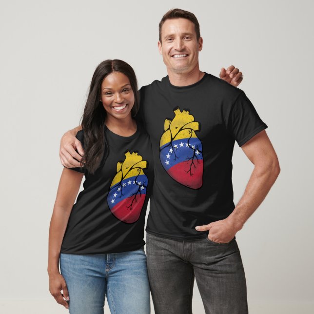 Venezuela Herz Flagge T-Shirt (Unisex)