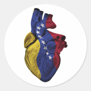 Venezuela Herzenflagge Runder Aufkleber