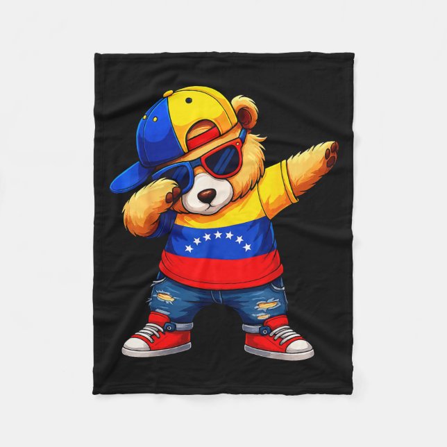 Venezuela Hispanic Heritage Venezuelan Bear Dabbin Fleecedecke (Vorderseite)
