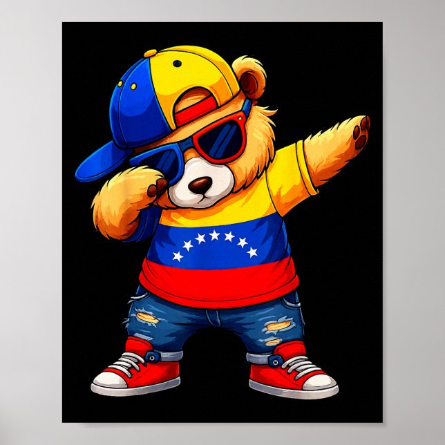 Venezuela Hispanic Heritage Venezuelan Bear Dabbin Poster (Vorne)