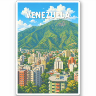 Venezuela Illustration Reise Kunst Vintage Aufkleber