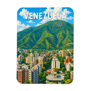 Venezuela Illustration Reise Kunst Vintage Magnet