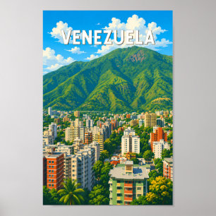 Venezuela Illustration Reise Kunst Vintage Poster