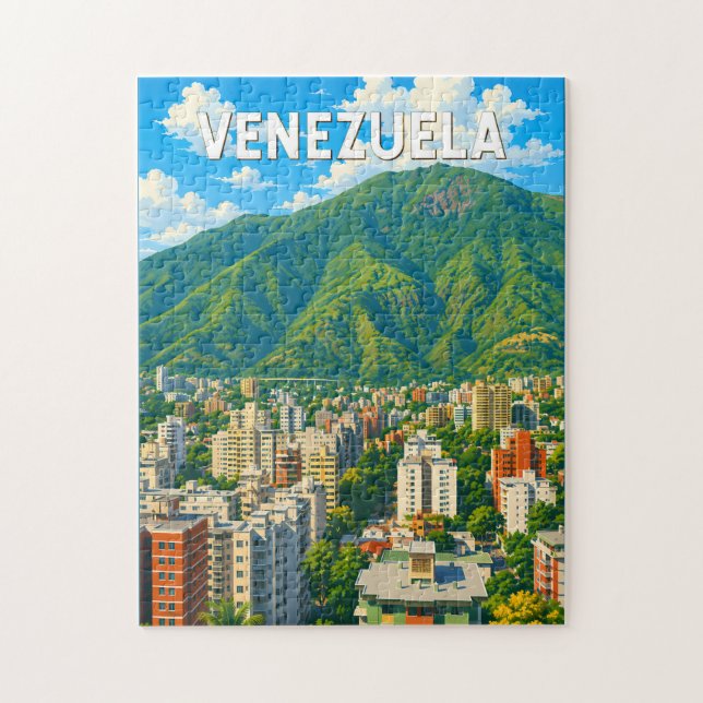 Venezuela Illustration Reise Kunst Vintage Puzzle (Vertikal)