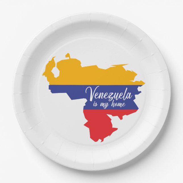 Venezuela ist meine Zuhause Pappteller (Vorderseite)