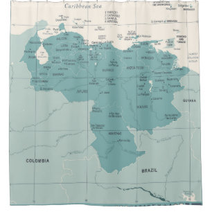 Venezuela Karte - Vintage, detaillierte Vintage Il Duschvorhang