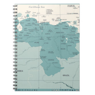 Venezuela Karte - Vintage, detaillierte Vintage Il Notizblock