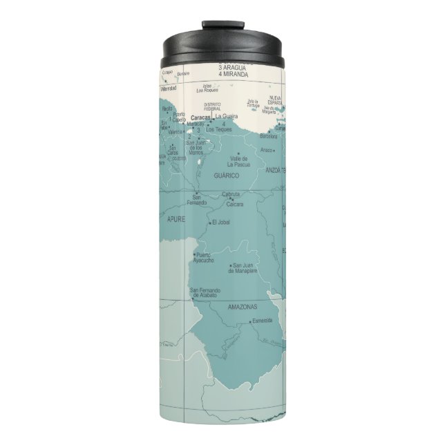 Venezuela Karte - Vintage, detaillierte Vintage Il Thermosbecher (Vorderseite)