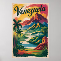 Venezuela Landschaft Illustration Reise Kunst Retr