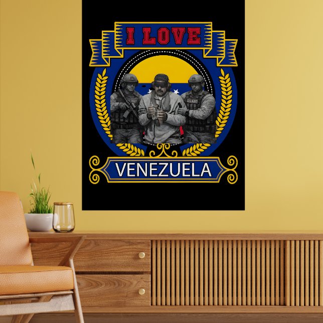 Venezuela Libre Captured Live Maduro T-shirt Poster (Wohnzimmer 2)