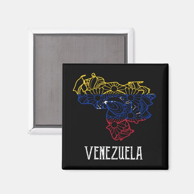 Venezuela Mandala Map Magnet (Vorderseite/Rückseite)
