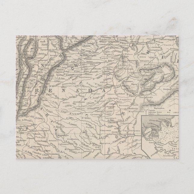 Venezuela, New Grenada und Equador 3 Postkarte (Vorderseite)