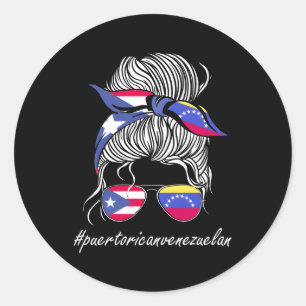 Venezuela Puerto Rico Flag Venezuela Fahne Runder Aufkleber