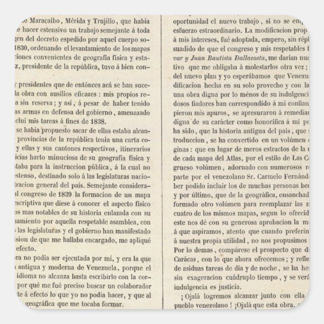 Venezuela Quadratischer Aufkleber (Vorderseite)