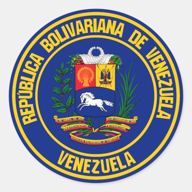 Venezuela-Runde Runder Aufkleber (Vorderseite)