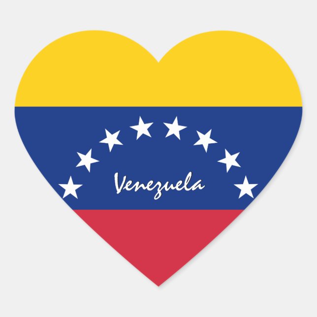 Venezuela Sticker, Herz, Liebe, venezolanische Fla Herz-Aufkleber (Vorderseite)