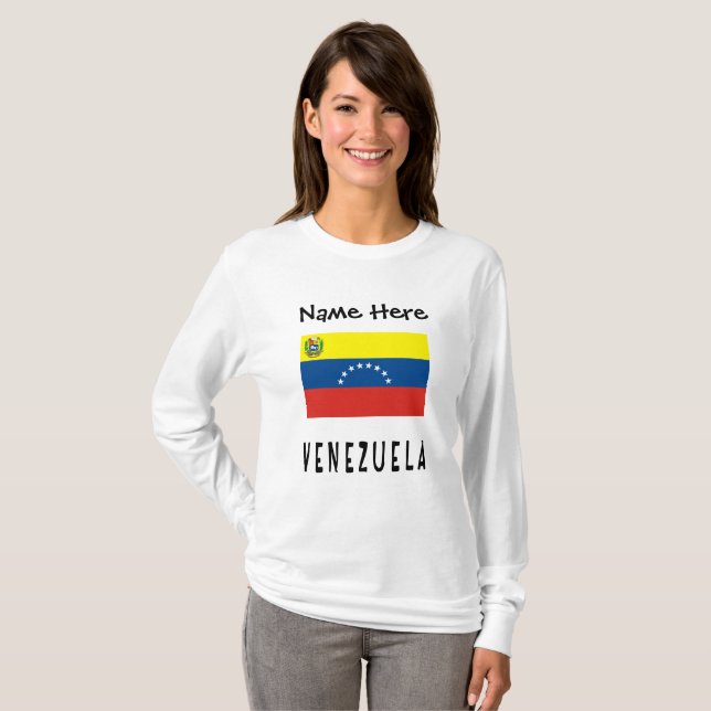 Venezuela und die venezolanische Flagge Personalis T-Shirt (Vorne ganz)