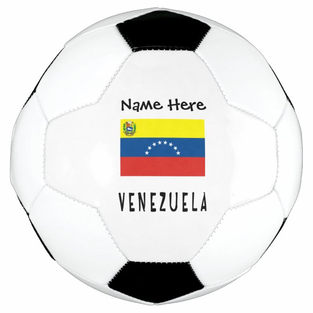 Venezuela und Venezuela Flagge mit Ihrem Namen Soc Fußball (Vorderseite)