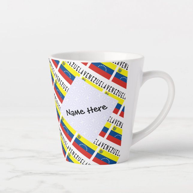 Venezuela und Venezuelas Flaggen Personalisiert Milchtasse (Rechts)