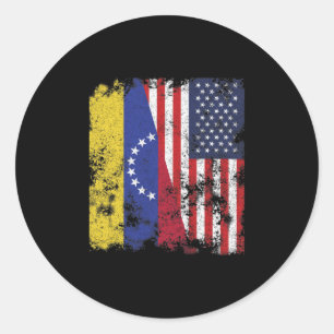 Venezuela USA Flag Runder Aufkleber