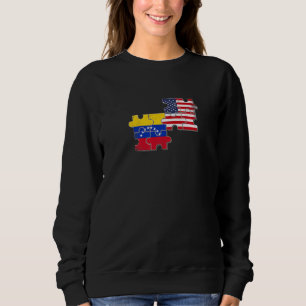 Venezuela USA Venezuelas American Flag Premium Sweatshirt