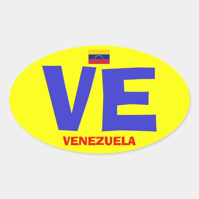 Venezuela VE Euro Style Oval Sticker (Vorderseite)