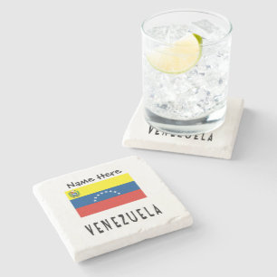 Venezuela Venezolanische Flagge Personalisierter N Steinuntersetzer