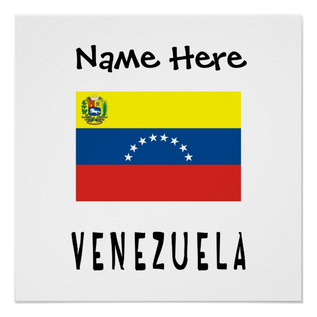 Venezuela Venezolanische Flagge schwarze Personali Poster (Vorderseite)