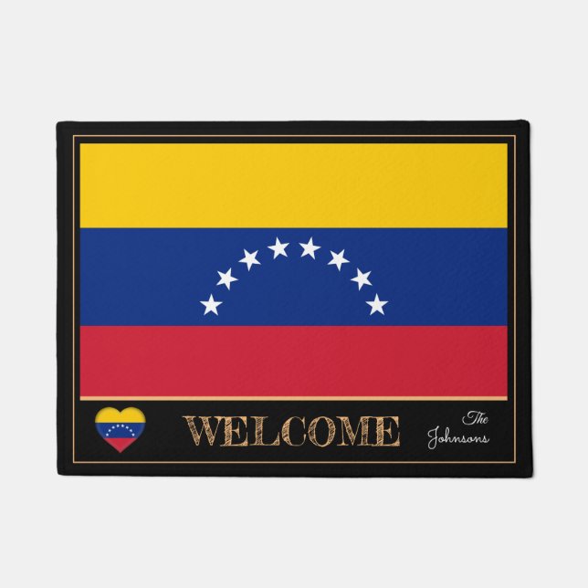 Venezuela & Venezuela Flag Haus / Sport Willkommen Fußmatte (Vorderseite)
