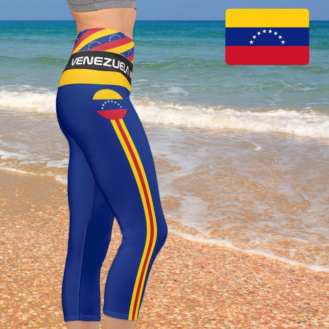 Venezuela & Venezuela Flag Mode Fitness, Sport Capri Leggings (Von Creator hochgeladen)