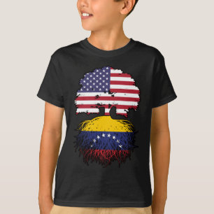 Venezuela Venezuelan American USA Tree Roots Flag T-Shirt