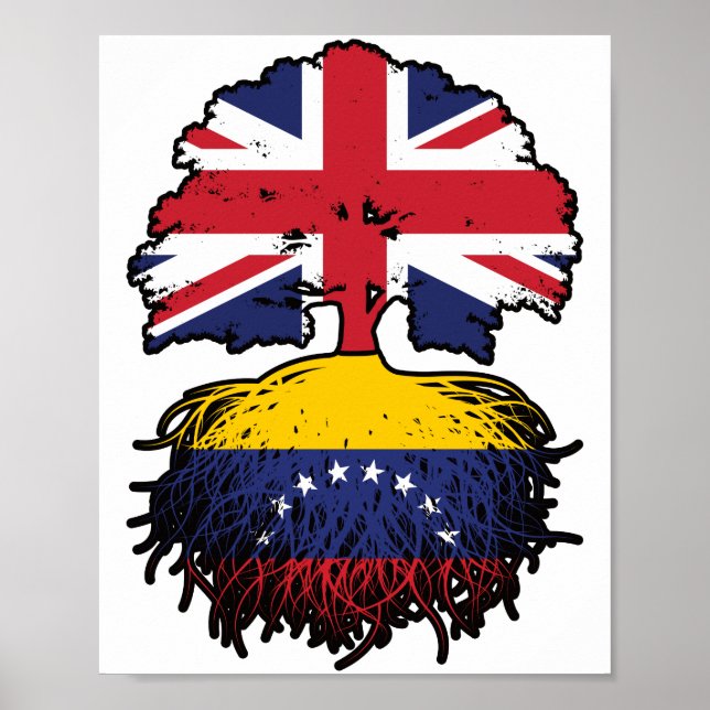 Venezuela Venezuelas Britische Tree Roots Flag Poster (Vorne)