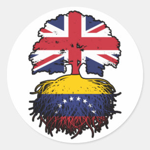 Venezuela Venezuelas Britische Tree Roots Flag Runder Aufkleber