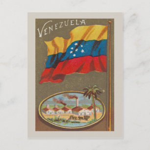Venezuela Vintage mit Flagge Postkarte