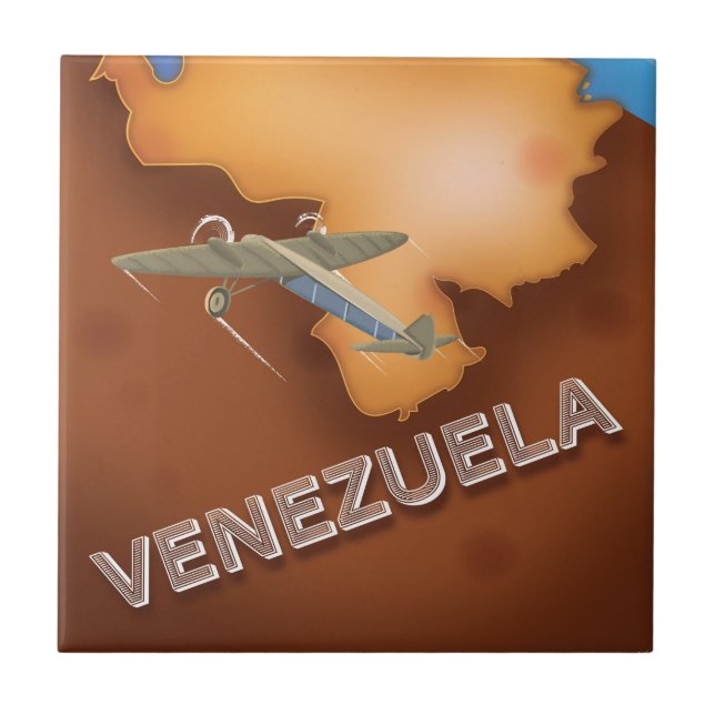 venezuela vintage reise poster fliese (Vorderseite)