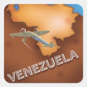 venezuela vintage Reiseplakat Quadratischer Aufkleber