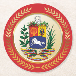 Venezuela-Wappen Runder Pappuntersetzer