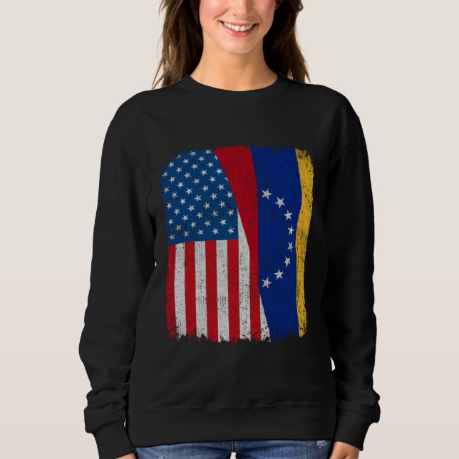 Venezuelan American Flag Half USA Venezuela Root P Sweatshirt (Vorderseite)