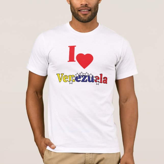 venezuelan,mens heart, i love Venezuela ,flag T-Shirt (Vorderseite)