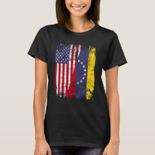 VENEZUELAN ROOTS Halbamerikanische Flagge VENEZUEL T-Shirt