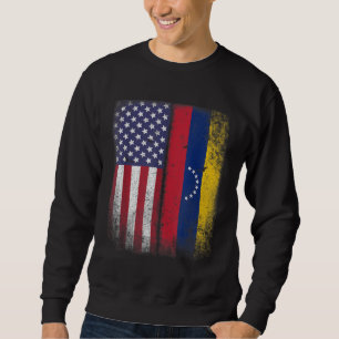 Venezuelas Roots American Grown Venezuela USA Flag Sweatshirt