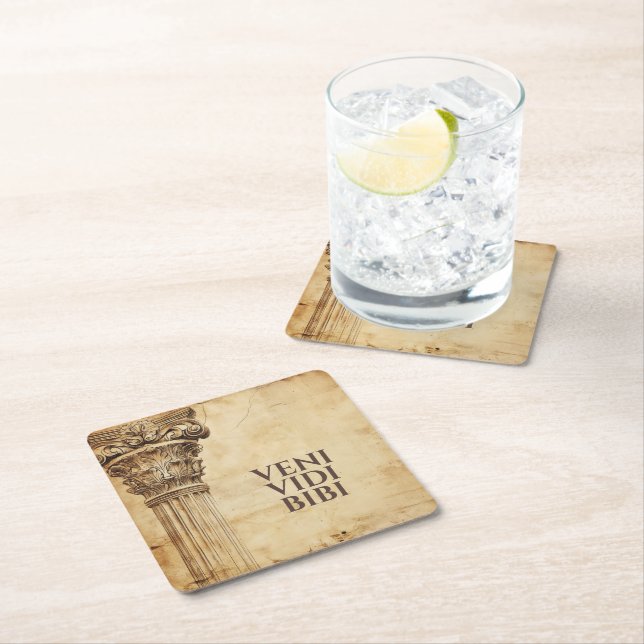 Veni Vidi Bibi Funny Ancient Rome Latin Saying Rechteckiger Pappuntersetzer (Vor Ort)