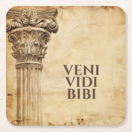 Veni Vidi Bibi Funny Ancient Rome Latin Saying Rechteckiger Pappuntersetzer